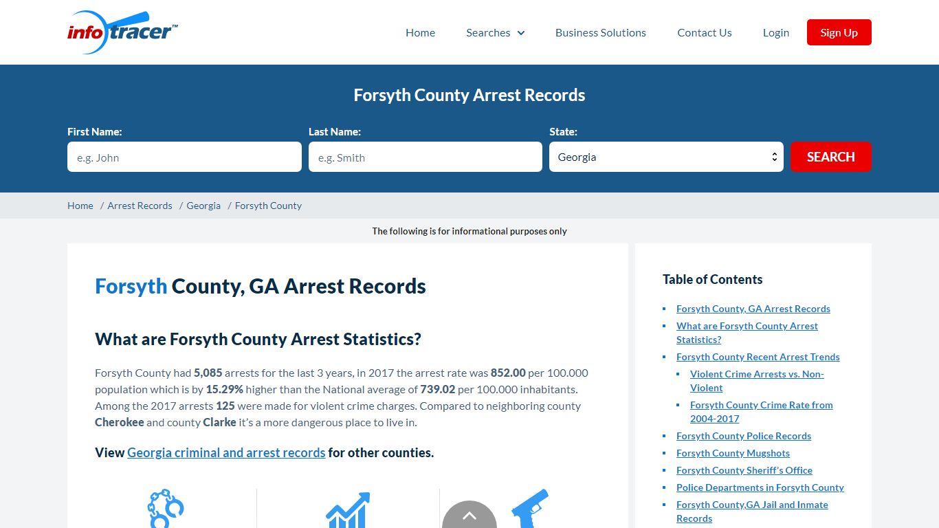 Forsyth County, GA Arrests, Mugshots & Jail Records - InfoTracer